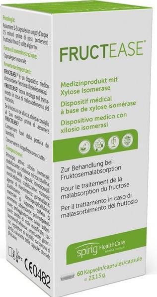 Nährwerte und Zutaten Fructease Enzympräparat bei Fructose Intoleranz - 60 Kapseln (60 Stück, Kapseln, 39 g)