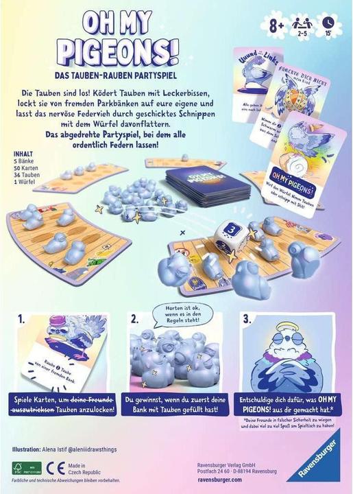 Actual product image Ravensburger Oh my Pigeons (German)