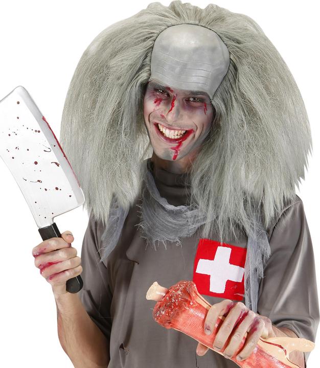 Actual product image Widmann Zombie Wig Half Bald Hair