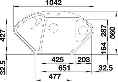 Actual product image Blanco Delta II-F (Fitted sink, 104.20 cm, 56 cm)