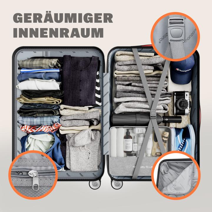 Produktbild Monzana Kofferset (105 l, Handgepäck (bis 50l), M (50 - 90l), L (90 - 115l))