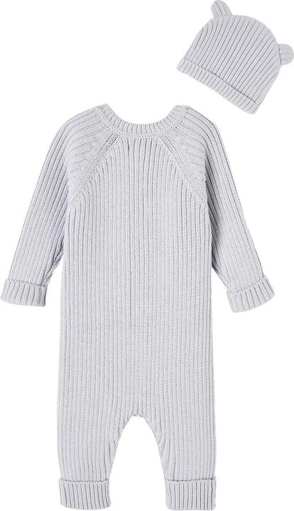 Actual product image Vertbaudet Baby-Set: gerippter Strickoverall & Mütze mit Ohren (74)