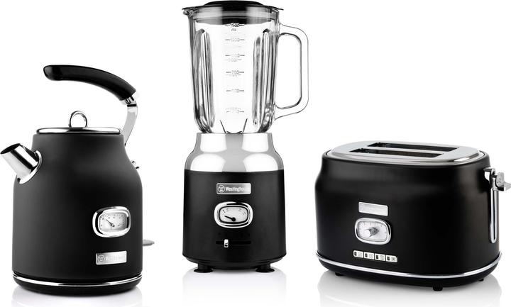 Produktbild Westinghouse Retro Frühstücksset, 2-Schlitz Toaster, Wasserkocher, Standmixer (750 W)