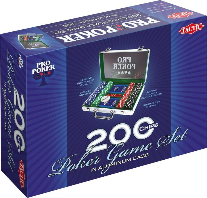 Tactic Mallette de poker Pro, 200 jetons (Néerlandais)