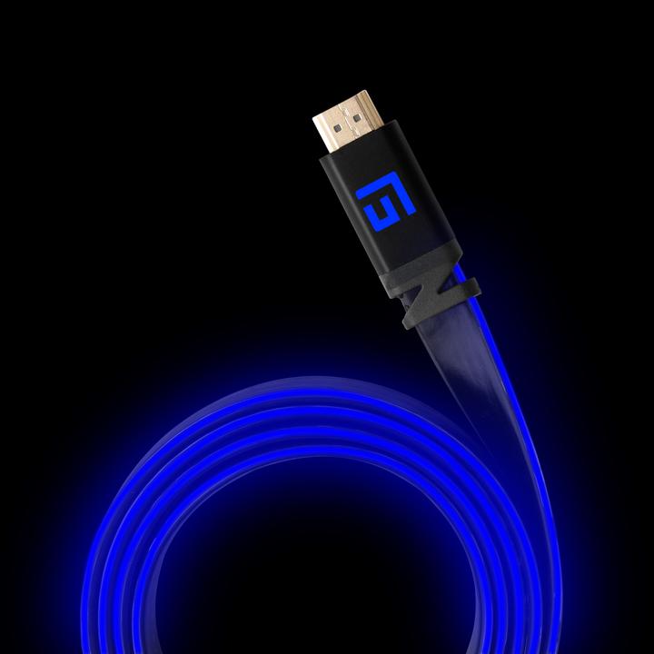 Actual product image Floating Grip HDMI Cable High Speed 8K/60Hz LED 1.5m blue (1.50 m, HDMI)