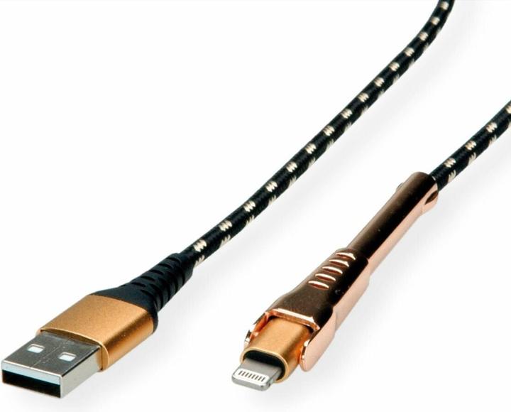 Actual product image Roline Gold Lightning cable (1 m, USB 2.0)