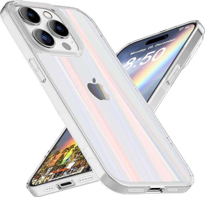 Immagine prodotto Nalia Copertura in vetro temperato trasparente effetto arcobaleno (Apple iPhone 15 Pro)