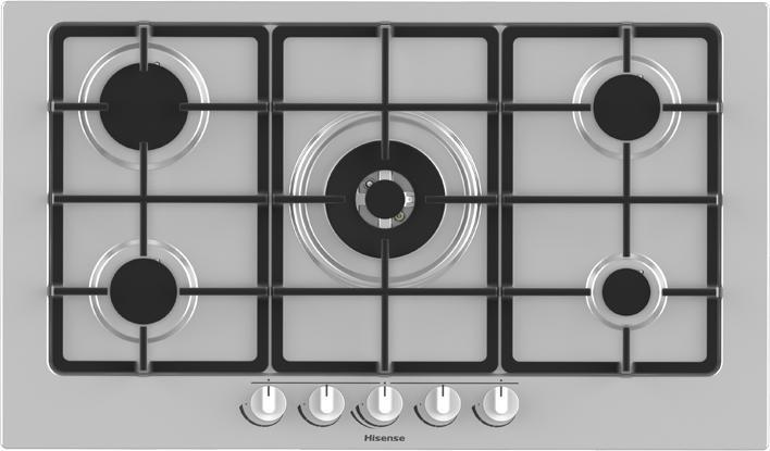 Hisense GM973XF Cooktop Stainless Steel Built-in Gas 5 Cooker(s)