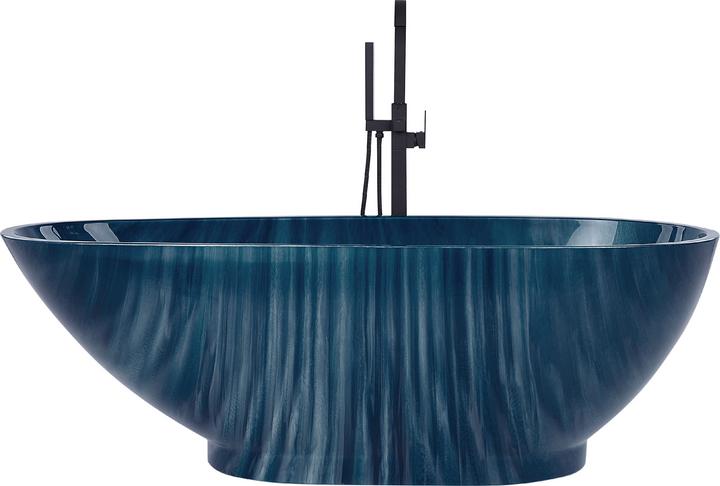 Produktbild Beliani Badewanne freistehend marineblau Marmor Optik 170 x 80 cm RIOJA (178 l, 170 cm)