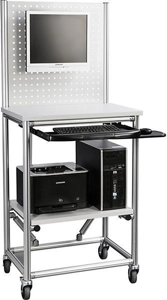 Actual product image kaiserkraft Aluminum profile computer workstation, mobile (700 kg)