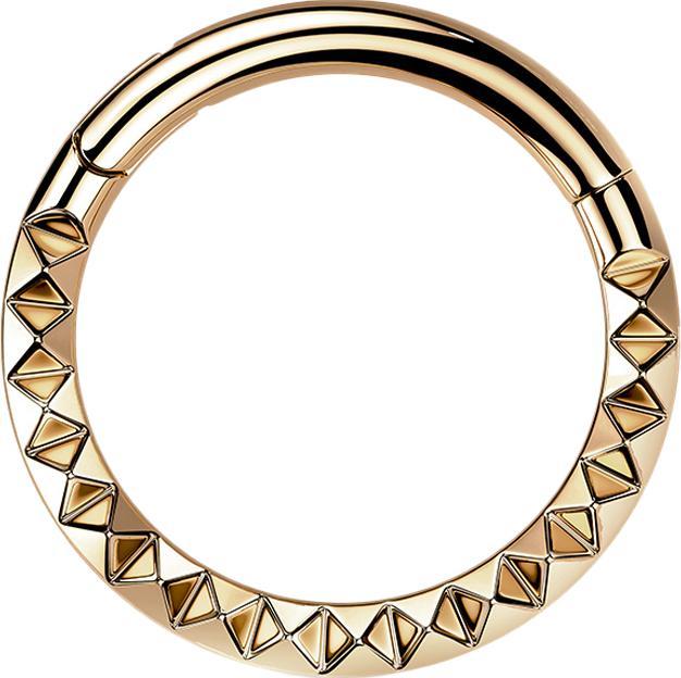 Star Piercing Micro Segmentring klappbar rosegold Winkelmuster (Titan G23, ohne Messing)