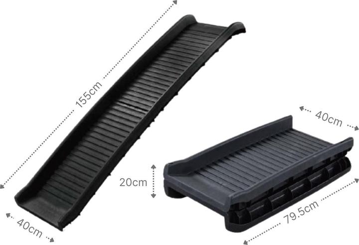 Actual product image Hermex Hunderampe Klapp-Rampe Einstieghilfe Aufstiegshilfe Tiertransport (Dog, Foldable)