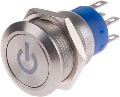 Image du produit Rs Pro 19mm,stainless,DPDT,ltch,Pwr,Yel,220V