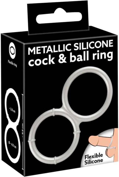 Image du produit You2Toys Cock en silicone métallique et anneau de balle (4 cm)