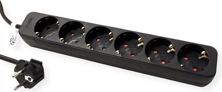 Roline 6 outlet power strip without switch black 3m (6 x, CEE 7/3, 3 m)