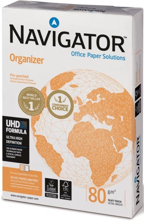 Immagine prodotto Navigator Organizzatore di carta per fotocopie DIN A4 80 g/m² a 2 perforazioni 500 fogli (80 g/m², 500 x, A4)