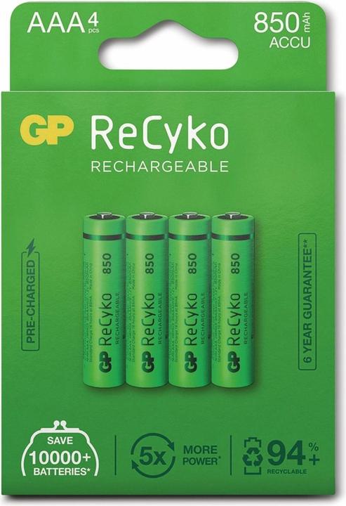 Image du produit GP Batteries ReCyko (4 pcs, AAA, 850 mAh)