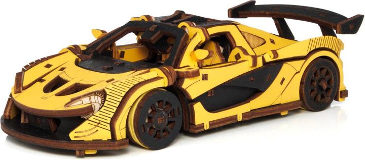 Image du produit Eco Wood Art Kit de maquette 3D en bois - Voiture de course - Jaune (237 pièces)