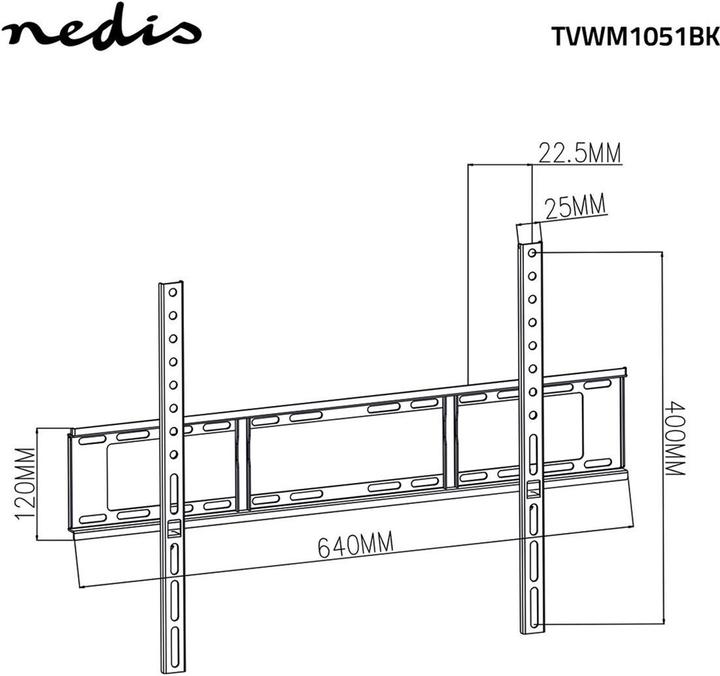 Image du produit Nedis Support TV mural fixe | 37-70 " | poids maximum de l'écran pris en charge : 35 kg | W minimum (Mur, 70", 35 kg)