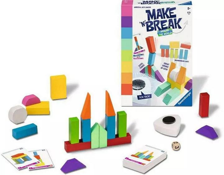Produktbild Ravensburger 22473 - Make 'n' Break - Around the World - Gesellschaftsspiel für die ganze Familie (Deutsch, Französisch, Italienisch)