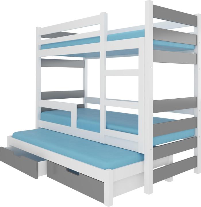 Produktbild ADRK Furniture Etagenbett verdreifachen mit Matratzen KARLO