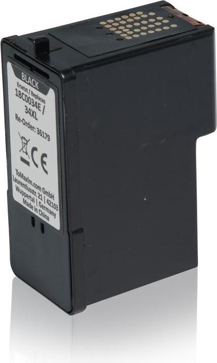 Actual product image Inkadoo Printer Cartridges compatible with Lexmark 18C0034E / 34XL Ink Cartridge, black Black (FC)