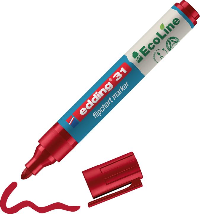 Actual product image Edding Flipchart Marker 31 (Red, 3 mm, 1 x)