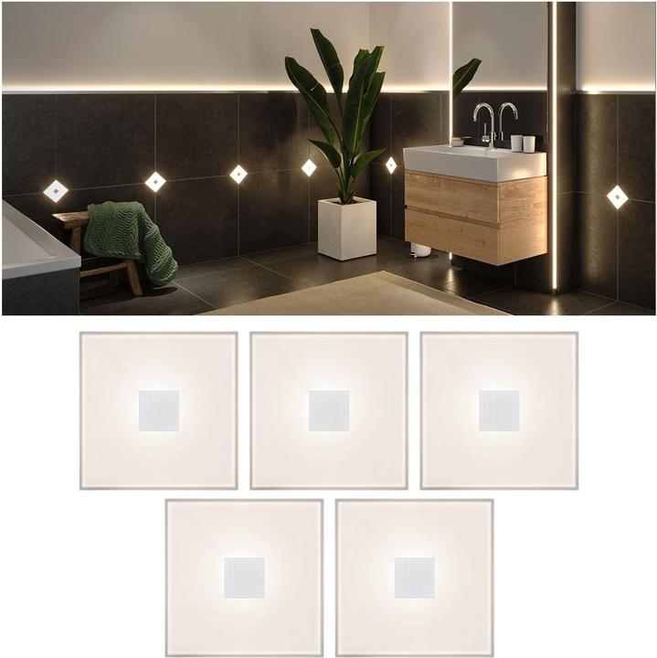 Immagine prodotto Paulmann Apparecchio LumiTiles Basic Set 5x0.8W (Bianco caldo, 1 cm, Interno)