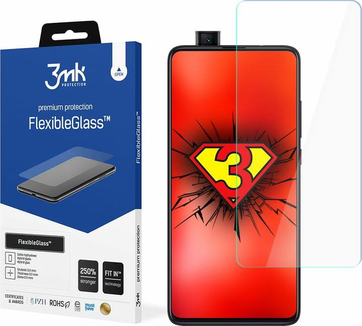 Actual product image 3MK hybrid glass Flexible 2.5D for Xiaomi Mi 9T Pro (1 Piece, Mi 9T Pro)