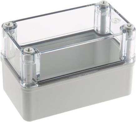 Actual product image Fibox IP67 box w/transparent lid,140x85x80mm (Housing)