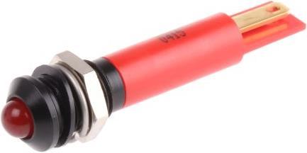 Actual product image Rs Pro 8mm HE red LED blk chr prominent,230Vac