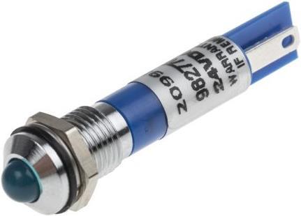 Actual product image Rs Pro 8mm blue LED satin chr prominent,24Vdc