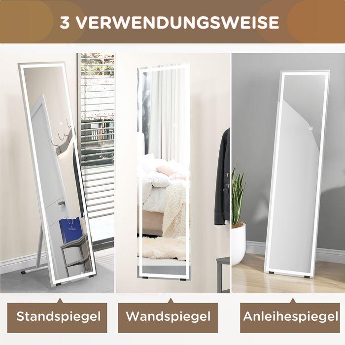 Image du produit Swisshandel24 Miroir intégral, 40 x 150 cm miroir sur pied, miroir mural avec éclairage LED, miroir éclairé avec (40 x 150 cm)