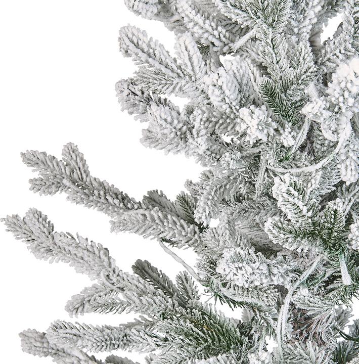 Produktbild Beliani Künstlicher Weihnachtsbaum mit LED Beleuchtung schneebedeckt 180 cm weiss BRISCO (180 cm)
