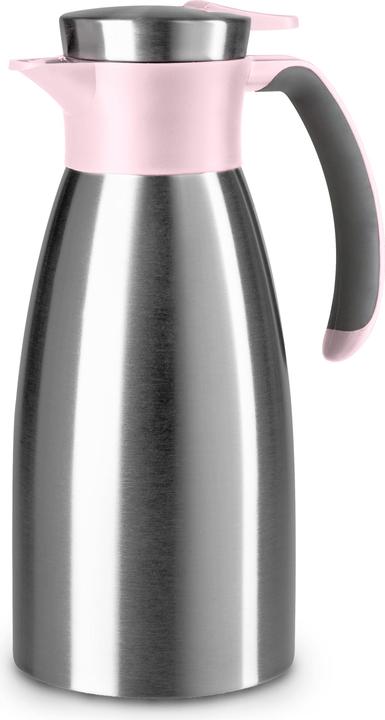 Actual product image Emsa Vacuum jug SOFT GRIP, 1.0 litre, stainless steel / pink One-handed operation with quick-tip (1 l)