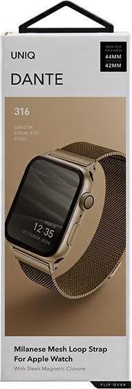 Immagine prodotto Uniq pasek Dante Apple Watch Series 4/5/6/7/8/SE/SE2 42/44/45mm in acciaio inox z?oty/oro carminio