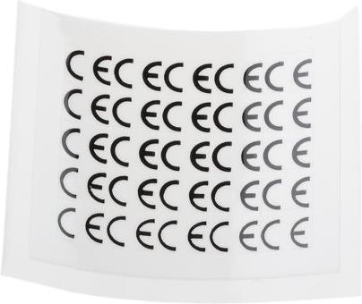 Actual product image Rs Pro SAV label 'CE',6.35x6.35mm 500pcs