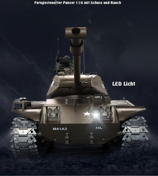 Produktbild Es-toys RC Panzer M41 A3 "WALKER BULLDOG" Heng Long 1:16 Mit R&S, Metallgetriebe Und Metallketten... (RTR Ready-to-Run)