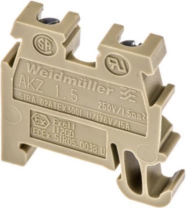 Actual product image Weidmüller AK2 1.5 DIN rail min terminal,17.5A 250V