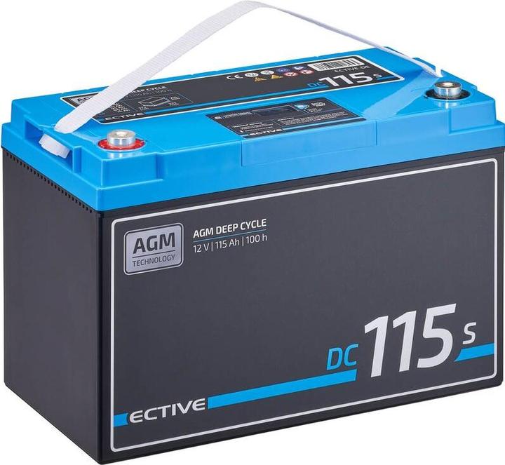 Produktbild Ective Deep Cycle AGM Versorgungsbatterie 12V 115Ah m Display Batterie Wohnmobil (12 V, 115 Ah)