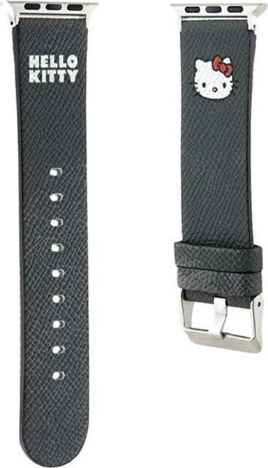 Produktbild Hello Kitty Pasek HKAWMPGKHK Apple Watch 38/40/41mm czarny/black strap Kitty Head (Eco-friendly Leather)