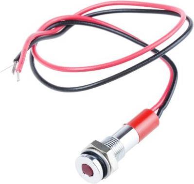 Actual product image Rs Pro 6mm flush bright chr LED wires,red 12Vdc