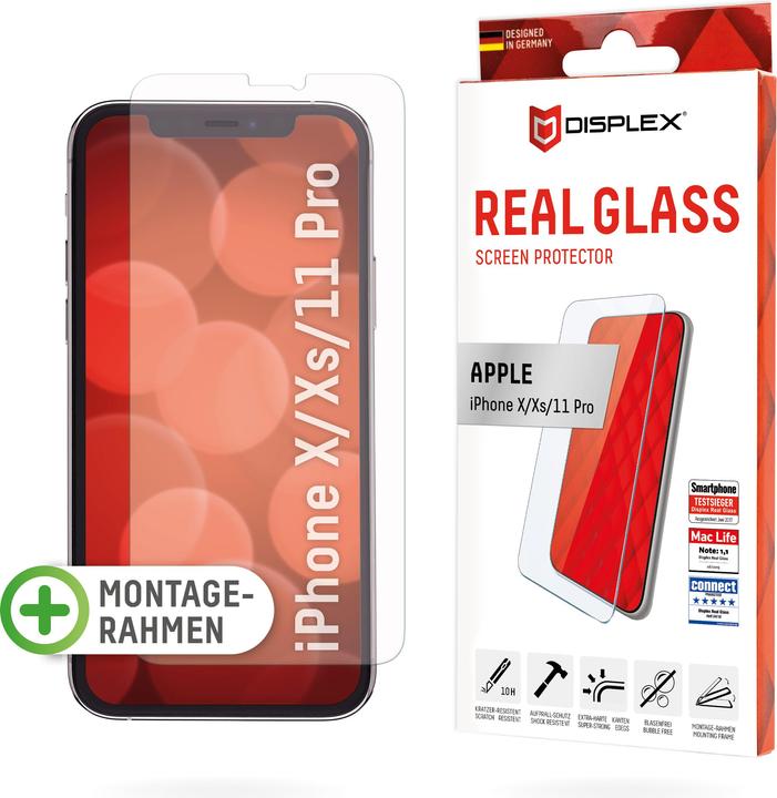 Actual product image Displex Real Glass, 2D Panzerglas (1 Piece, Apple iPhone X, Apple iPhone 11 Pro, Apple iPhone XS)