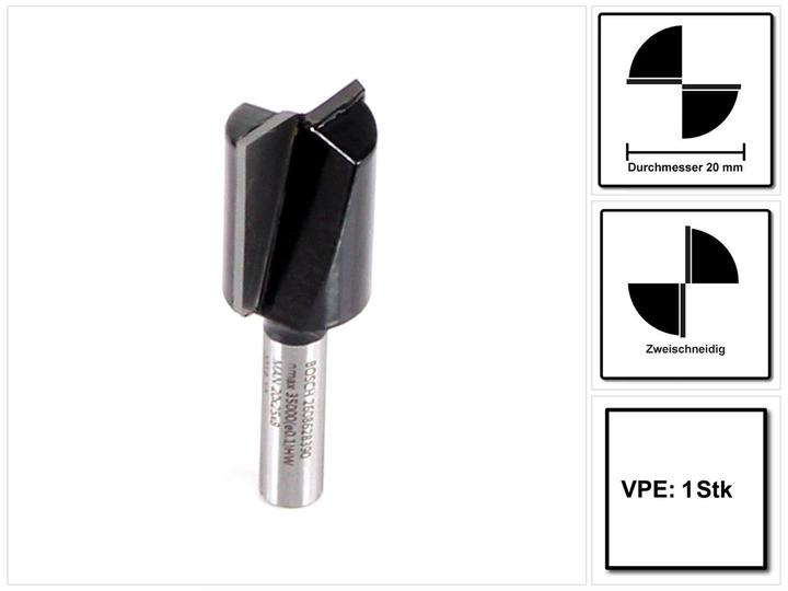 Produktbild Bosch Professional Zubehör Nutfräser, 8 mm, D1 20 mm, L 24,6 mm, G 56 mm. Für Handfräsen