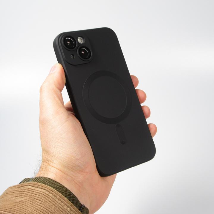 Produktbild PhoneLook Hülle Gummi weich mit Kameraschutzglas MagSafe (Apple iPhone 15 Plus)