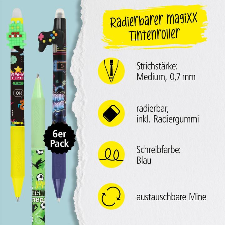 Image du produit Online 6er Pack Gelpen magiXX Boys gemischt (bleu effaçable, 1 x)