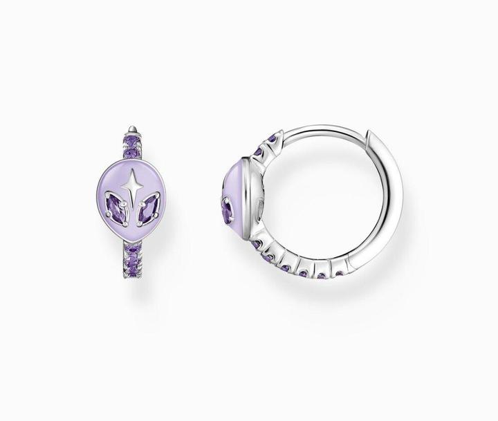 Produktbild Thomas Sabo Creole Alienkopf mit Kaltemaille und violetten Steinen Silber (Emaille, 925er Silber)