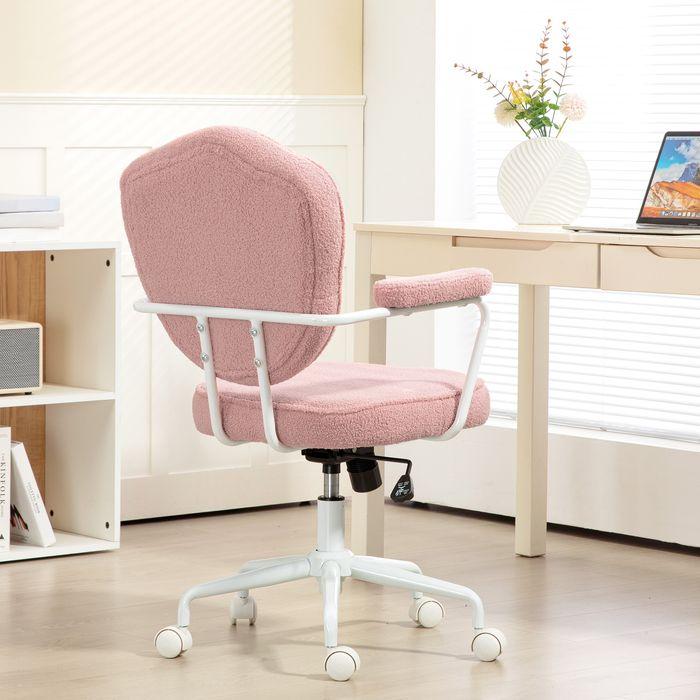 Actual product image Swisshandel24 Bürostuhl, Ergonomisch Schreibtischstuhl mit Wippfunktion, Drehbar, Rosa