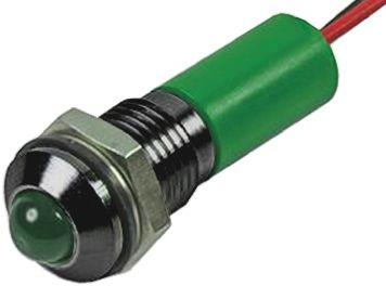 Produktbild Rs Pro 8mm vorsteh schwarz LED Drähte grü 24VDC