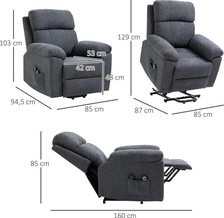 Actual product image Outsunny Armchair with stand-up aid